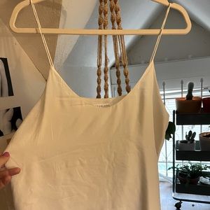 White silk Everlane camisole